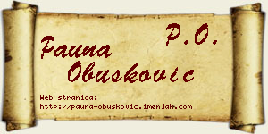 Pauna Obušković vizit kartica